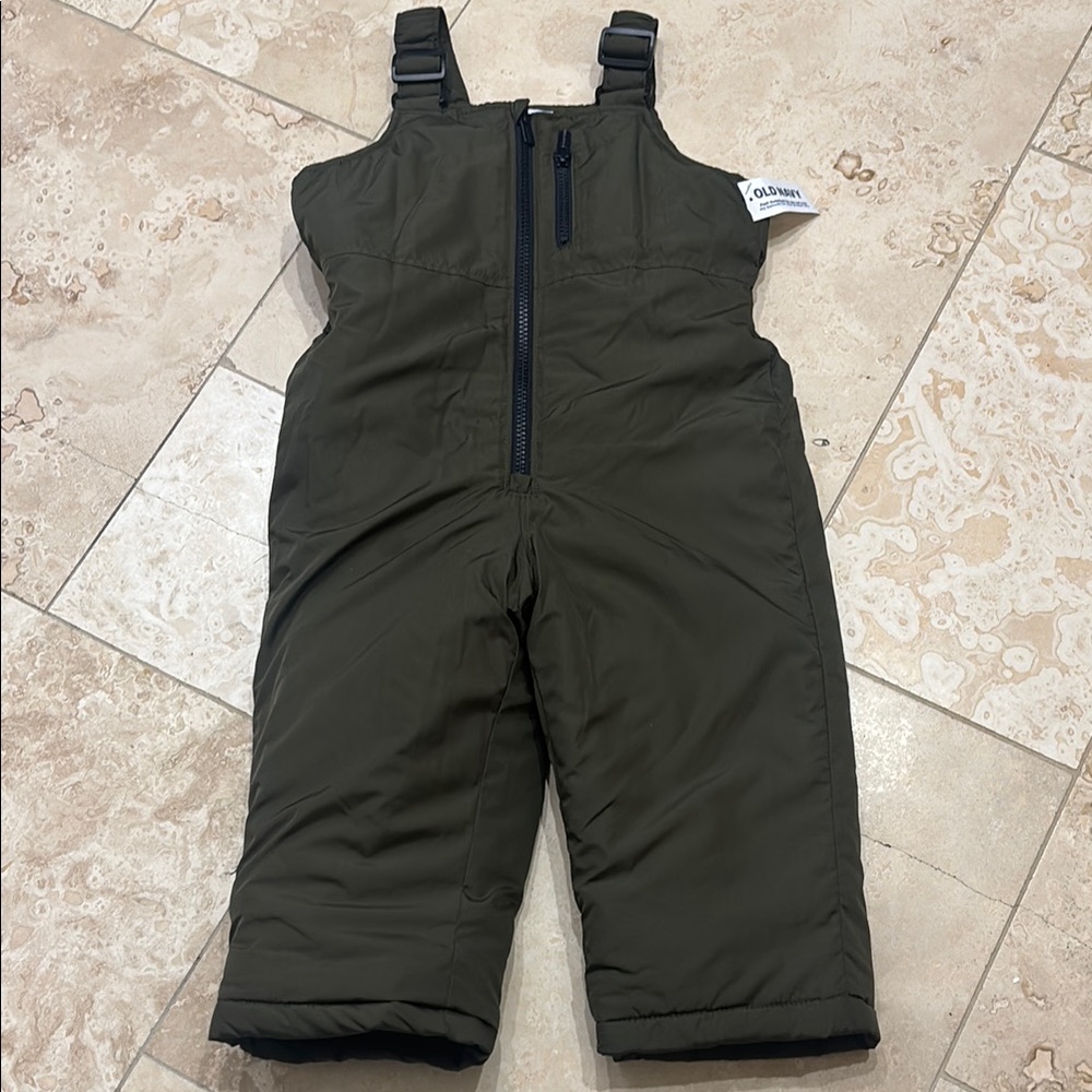 Old Navy Toddler 2T Green Overalls with Adjustable Straps and Reinforced Knees